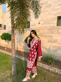 Indian Chikankari Embossed Print 2Pc