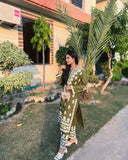 Indian Chikankari Embossed Print 2Pc