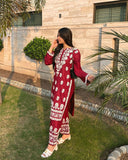 Indian Chikankari Embossed Print 2Pc