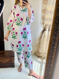 Purple Poppy Blockprinted Co-ord Set