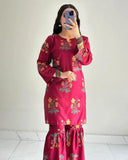 "Floral Sharara 2PCS Set – Beautifully Printed Two-Piece Outfit