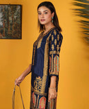 "Digital Block Printed Stitched Kurta & Trouser"