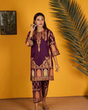 "Digital Block Printed Stitched Kurta & Trouser"