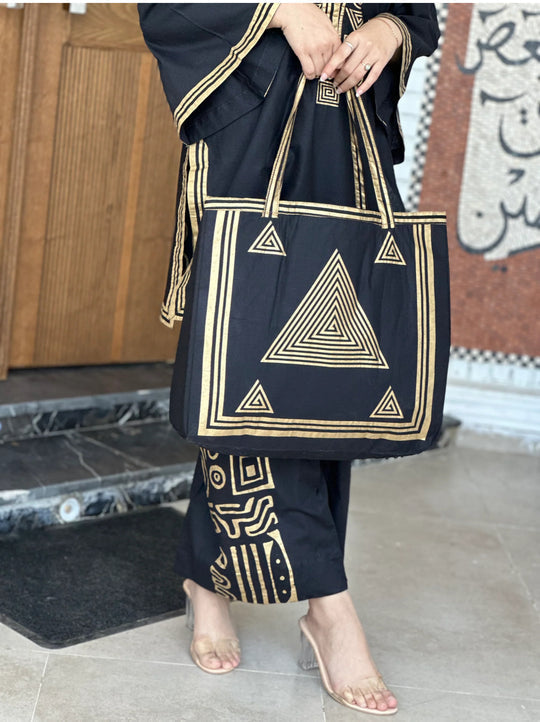 Pyramid Stitched 2 Piece + Hand Bag